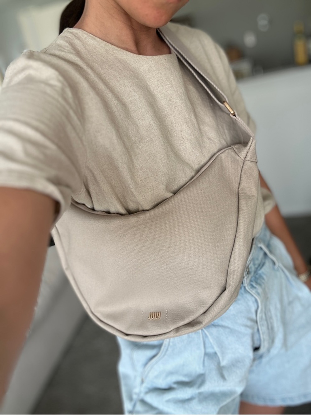 July Beige / Sand Everyday Crescent Bag